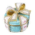 thumbnail image 1 of Caja de joyería con lazo, caja de almacenamiento de joyería para pendientes, adorno, baratija con bisagras, organizador de joyas para decoración del Azul, 1 of 8