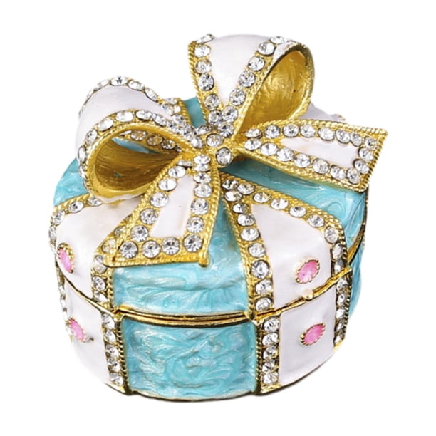 Caja de joyería con lazo Fernando Organizador de joyería Azul 6,7 cm x 5,8 cm x 5,4 cm