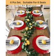 thumbnail image 4 of 15 Inch Round Placemats Set of 6, Red Snowflakes Christmas Non Slip Heat Insulation PP Table Mats, Winter Holiday Xmas Snowflake Washable Place Mats for Kitchen Dining Party Table Decor, 4 of 7