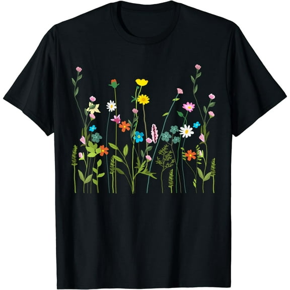 Women Wildflower Summer Flowers Blooming Floral Graphic T-Shirt