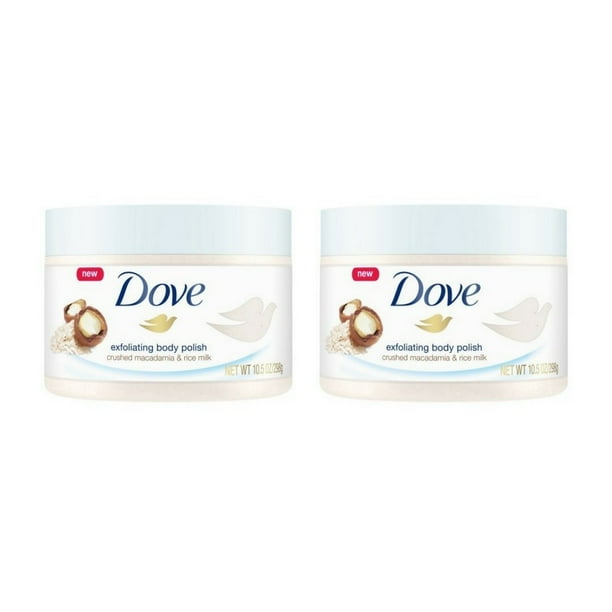 Dove Exfoliating Body Polish Body Scrub Macadamia & Rice Milk 10.5 oz