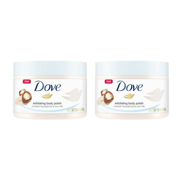 Dove Exfoliating Body Polish Body Scrub Macadamia & Rice Milk 10.5 oz