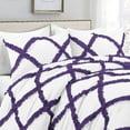 thumbnail image 3 of D.N.G. BEDDINGS 3 Piece Luxury Two Tone Diamond Ruffle Pattern Comforter Set Premium Super Soft, All Season 800 Thread Count 100% Egyptian Cotton Twin/Twin XL Size Purple/White Solid Color, 3 of 4