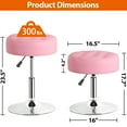 thumbnail image 2 of HomGarden 2 Pack Modern Tufted Adjustable Vanity Stool 360° Swivel Adult Makeup Ottoman Stool PU Leather Pink, 2 of 13