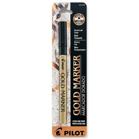 Opaque Permanent Marker Style Pen - Pilot Gold Metallic Permanent Paint Marker, Extra Fine Point, Single Pen (41500)