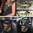 thumbnail image 3 of Uorisanigo Leopard Print Highland Cow Sunflower Car Seat Cover Full Set 15 PCS, with Wheel Covers Seatbelt Shoulder Pad Cupholder Coaster Trash Can Auto Air Vent Organizer Rearview Cover Key Chain, 3 of 7