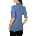 thumbnail image 4 of ORUYROP Chandail à Manches Courtes pour Femmes, Pull Ajusté en Jersey, 4 of 6
