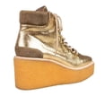 thumbnail image 3 of Cecelia New York HELGA Wedge Bootie Gold Lace up Wedge Platform Ankle Booties (GOLD, 7.5), 3 of 4