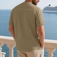 thumbnail image 7 of Kalauyu Mens Henley Shirts Short Sleeve Cotton Casual Summer Basic T-Shirts Solid Collarless Shirts for Work, 7 of 7
