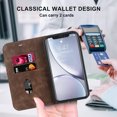 thumbnail image 5 of Allytech Wallet Case for Apple iPhone XR 6.1 inch,RFID Blocking Premium Leather Card Holder Magnetic Flip Kickstand Phone Cover,Brown, 5 of 10