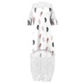 thumbnail image 3 of Patlollav Womens Ladies Plus Size Round-Neck Lace Patchwork Long Dress Short Sleeve Dress, 3 of 6