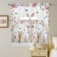 thumbnail image 5 of Easter Rabbit Swag Curtains Valance & Tier Set, Spring Bunny Colored Floral Butterfly 3 Pcs Set Kitchen Swag Valances and Tiers 24 Inch Length Rod Pocket Curtain Drapes for Bedroom, 5 of 9