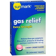 Sunmark Cherry Creme Extra Strength Gas Relief Chewable Tablets, 18 Count