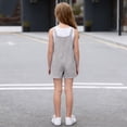 thumbnail image 6 of Gray Boy Girl Girls Cute Overall Straight Leg Plain Overalls Shortalls Shorts One Piece for Girls Faux Linen Lounge Summer Fall Bib Pants Shortalls 2026 Clothes Trendy 9 Years, 6 of 8