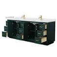 thumbnail image 3 of Wyndham Collection Miranda 84" Wood Double Bathroom Vanity in Green/Brushed Gold, 3 of 6