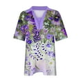 thumbnail image 5 of ALLLIST Womens Tops Clearance Under $10 Short Sleeve V-Neck Purple Graphic Casual T-Shirts Printed Tees for Women, 5 of 5