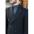 thumbnail image 4 of Men's Classic Coat, 80% Wool Soft Textured Buttoned Black Men's Jacket, 4 of 5