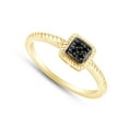 thumbnail image 2 of Natural Round Shape Enhanced Black Diamond Accent Twist halo Ring In Metal 14K Yellow Gold Over Sterling Silver (0.05 Cttw, I2-I3 Clarity), 2 of 3