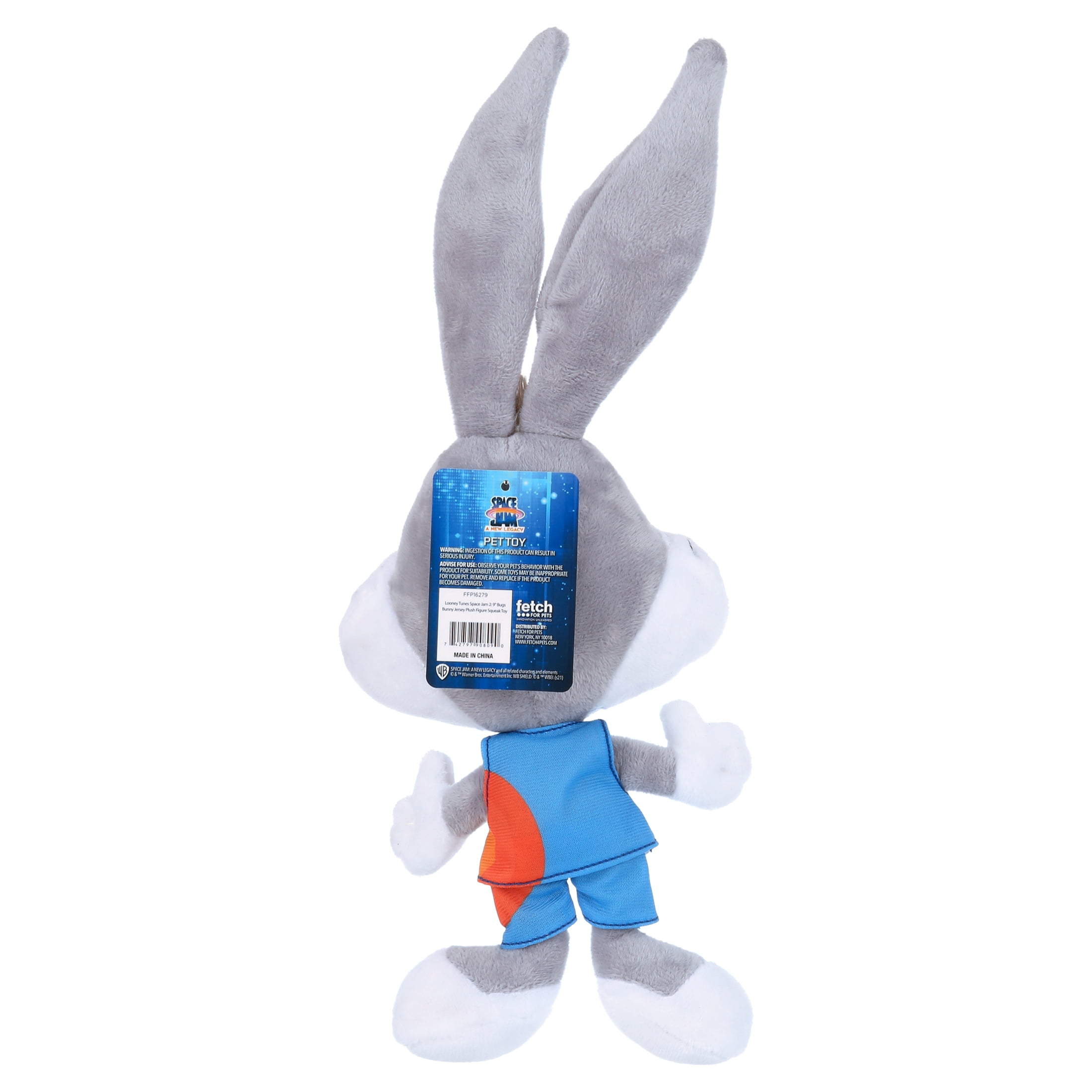 Space Jam 2 - 9" Bugs Bunny Jersey Plush Dog Toy