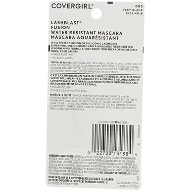 COVERGIRL LashBlast Fusion Water Resistant Mascara, 885 Very Black, 0.44 Oz (Pack of 5)