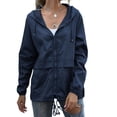 thumbnail image 1 of Veste à Capuche pour Femmes Imperméable avec Cordon de Serrage Veste de Randonnée Manteau de Sport Extérieur, 1 of 5