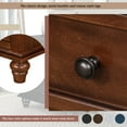 thumbnail image 3 of EUROCO Storage Wood Bedside Cabinet，Dresser End Table with Pull out Tray，Bedside Table with 3 Drawers,Rubber Wood Legs，Iron Handle and Solid Frame for Living Room Bedroom Entryway,Brown, 3 of 9