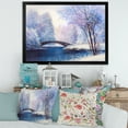 thumbnail image 3 of Bridge Of Meandering River With Winter Scenery III 20 in x 12 in Framed Painting Canvas Art Print, by Designart, 3 of 4