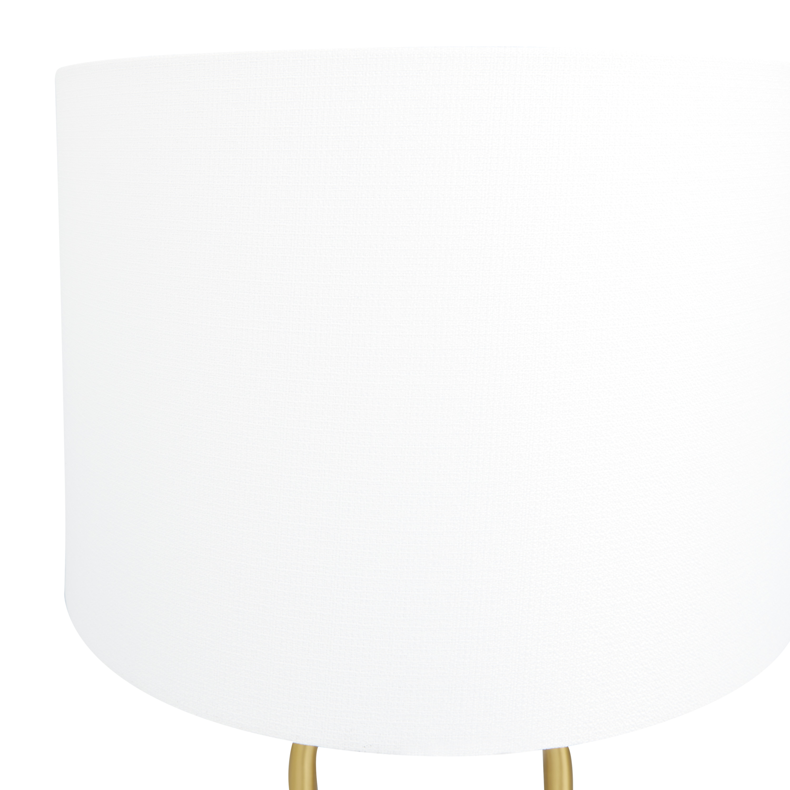 DecMode 19" Arched Gold Table Lamp with White Linen Shade