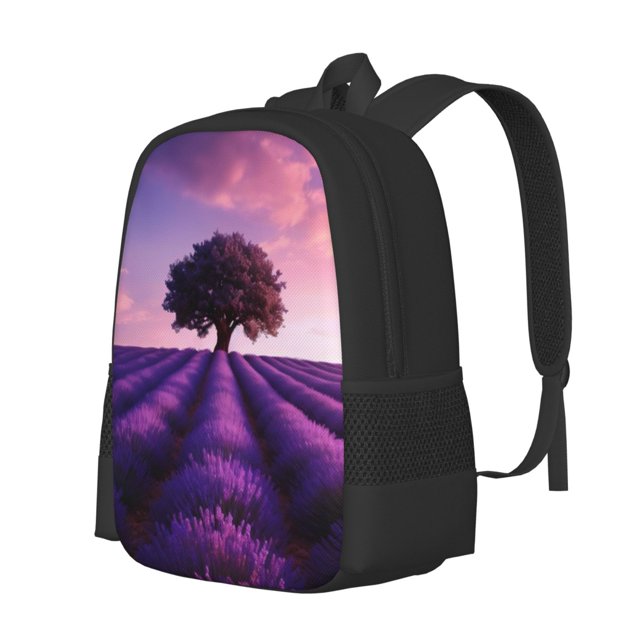 Easygdp Lavender Field Sunset Mochila de Gran Capacidad Minimalista Ideal para Escuela, Viajes y Uso Diario
