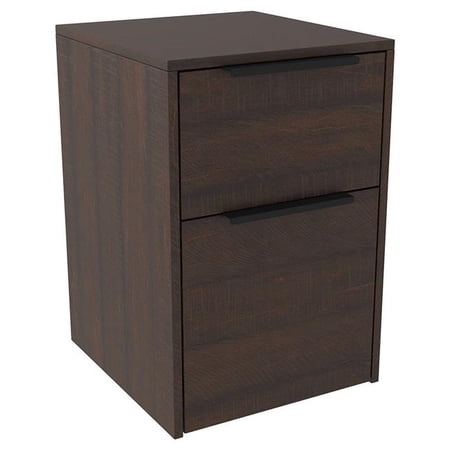 Benjara Bm213336 Two Tone Wooden File Cabinet With 2 File Drawers Dark Brown Walmart Canada