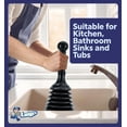 thumbnail image 6 of Luigi's Plunger for Sinks and Drains - Sink Plunger for Bathrooms Kitchens Sinks Baths and Showers Unblocker - Sink Plungers for Unblocking - With Large Bellows, 6 of 7