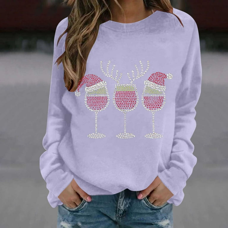 Lmueinov Christmas Sweatshirts for Women Graphic Christmas