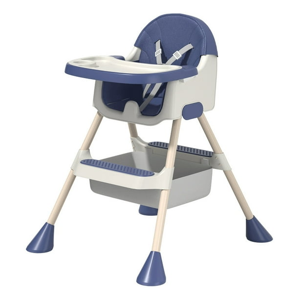 Silla Periquera Alta Komfort para Bebé con Charola y Altura Ajustable Azul