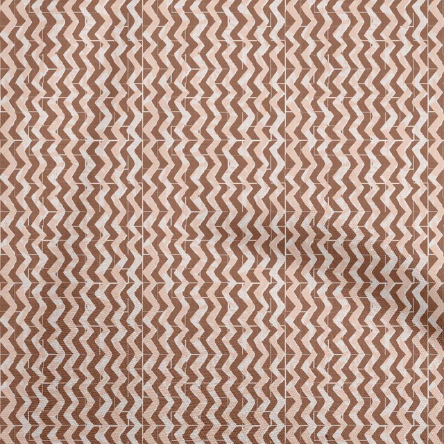 oneOone Cotton Flex Brown Fabric Chevron Craft Projects Decor Fabric Printed By The Yard 40 Inch Wide