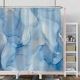 thumbnail image 2 of Blue Marble Shower Curtain Abstract Striped Decorative Luxury Texture Modern Line Art Decor Watercolor Shower Curtains Set for Bathtubs Bath Waterproof Fabric with Hooks 72x72 Inches, 2 of 6