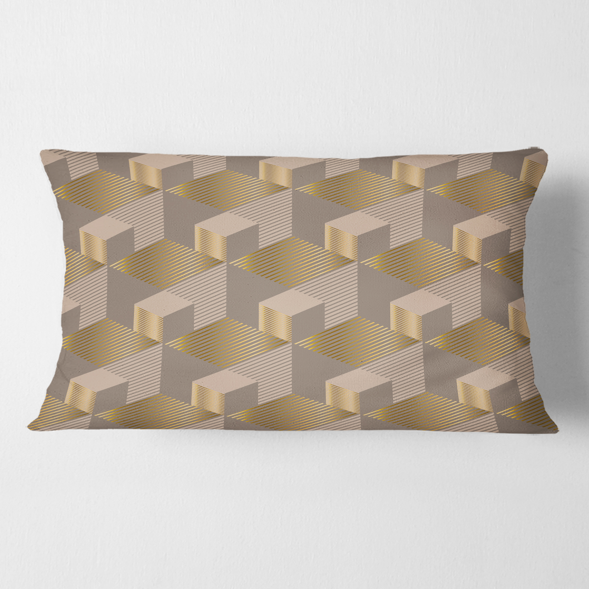 Designart Retro Square Design V' Mid-Century Modern Throw Pillow - 12x20