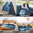 thumbnail image 7 of Wobogo Cool Black Wolf Flannel Fleece Bed Blanket as Bedspread Coverlet Sofa blankets (50x60in) Soft Lightweight Warm and Cozy, 7 of 7