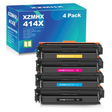 414X Toner Cartridge (with Chip) Compatible Replacement for HP 414X W2020X W2021X W2022X W2023X 414A W2020A Color Pro MFP M479fdw M454dw M454dn M479fdn Printer Ink (4 Pack)