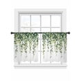thumbnail image 6 of Botanical Vines Sheer Curtains for Living Room Bedroom Green Botanical Eucalyptus Leaves Sheer Curtains 54 Inch Long 2 Panels Set Light Filtering Curtain Window Treatments Drapes for Dining Room, 6 of 6