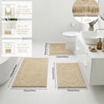 thumbnail image 3 of IValue Bathroom Rugs Sets 3 Piece Absorbent Bath Mats for Bathroom Washable Bath Mat Set with U-Shaped Contour Toilet Rug, Beige, 3 of 9
