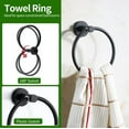 thumbnail image 3 of 5/10/20pcs Bathroom Hardware Set, Including 16" Hand Towel Bars, Toilet Paper Holders, Towel Rings, Robe Towel Hooks (10pcs 16" Black), 3 of 7