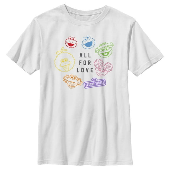 Boy's Sesame Street All for Love Characters  Graphic T-Shirt