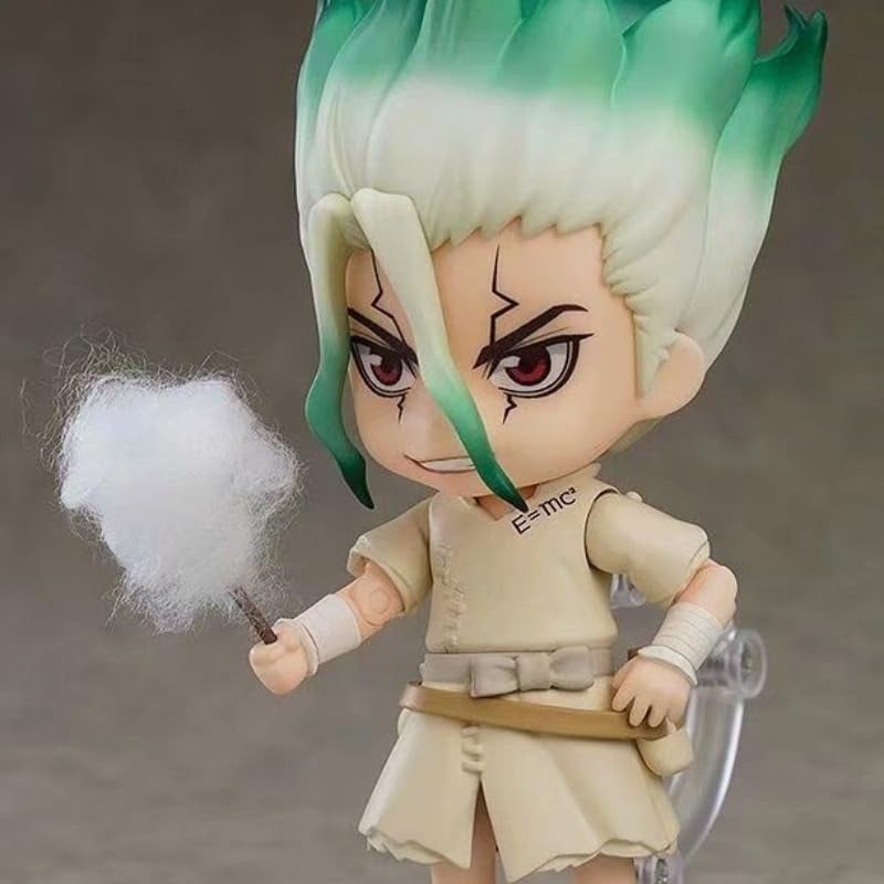 New Ishigami Figure, Fighting Q Version Ishigami Senkuu Movable Action Figure 10cm/3.9inch PVC Character Statue Collection for Anime Fans Gift