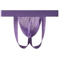 thumbnail image 5 of SELONE Men G-String Briefs Casual Breathable Underwear Loose Elastic Waistband Pouch Slim Wear Purple M, 5 of 6