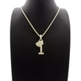 thumbnail image 2 of Stone Stud Tilted Crown Number Micro Pendant with 2mm Rope Chain Necklace, #1/Gold-Tone/30", 2 of 2