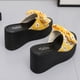 thumbnail image 4 of Amzcrzy Zapatos de mujer,Zapatos de mujer,Zapatillas de mujer, Sandalias con lazo y flores de boca de pez para mujer, cómodas zapatillas de suela gruesa Sandalias Mujer Zapatillas De Casa, 4 of 9