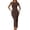 Brown, variant on Wdgfv Women's Basic Summer Casual Lounge Long Dress Elegant Short Sleeve Crew Neck Bodycon Maxi Dresses