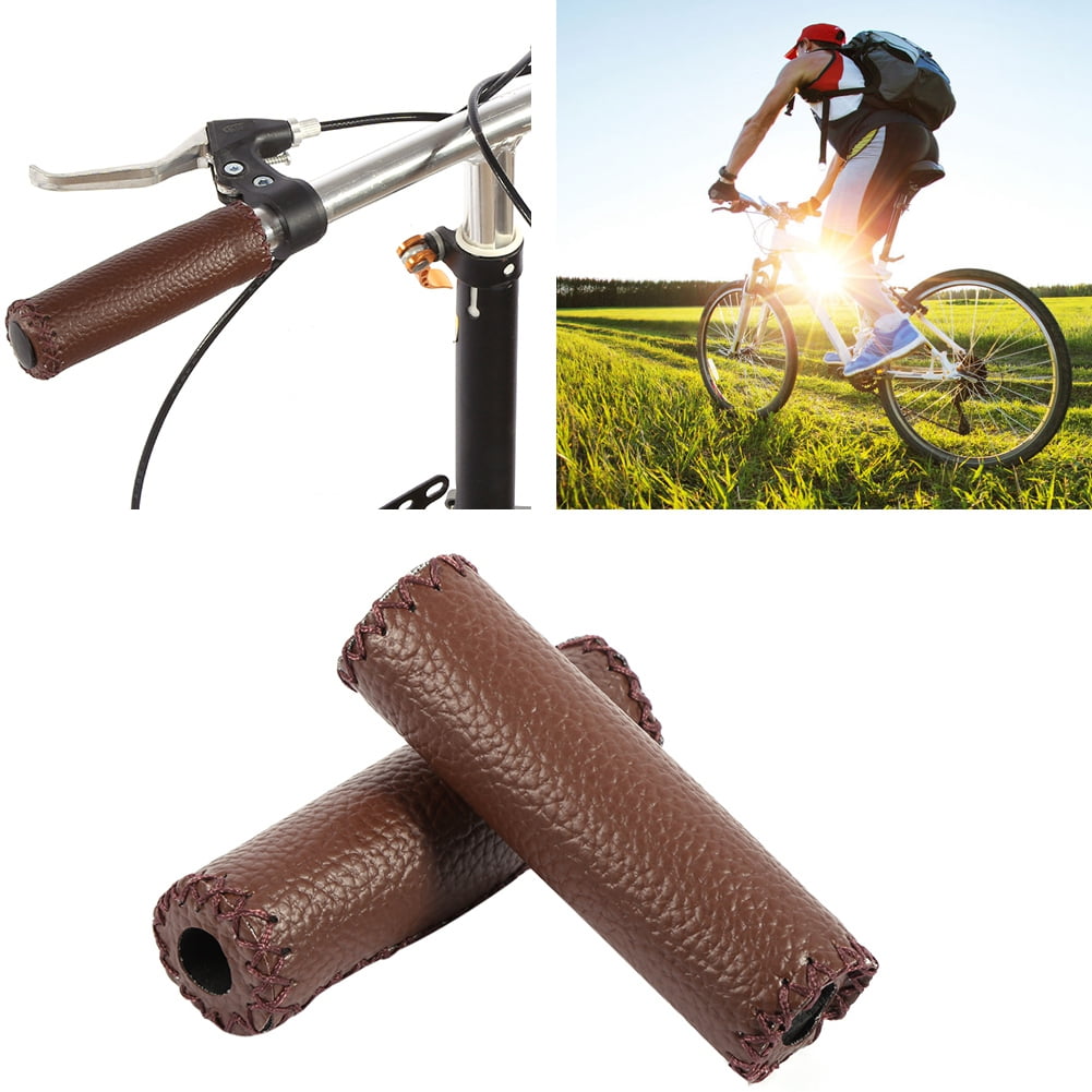 leather bike grips