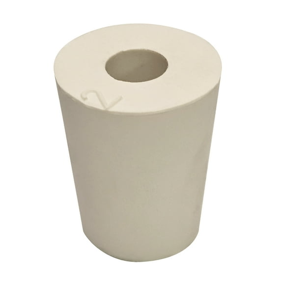 Rubber Stopper- Size 2- Drilled