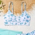 thumbnail image 4 of mgoYE Girl Swimsuit Size 14-16 Tankini Girls' 3 Piece Bikini Set Ditsy Floral Print Wireless Swimsuit with Beach Skirt(Green,9-10 Years), 4 of 6